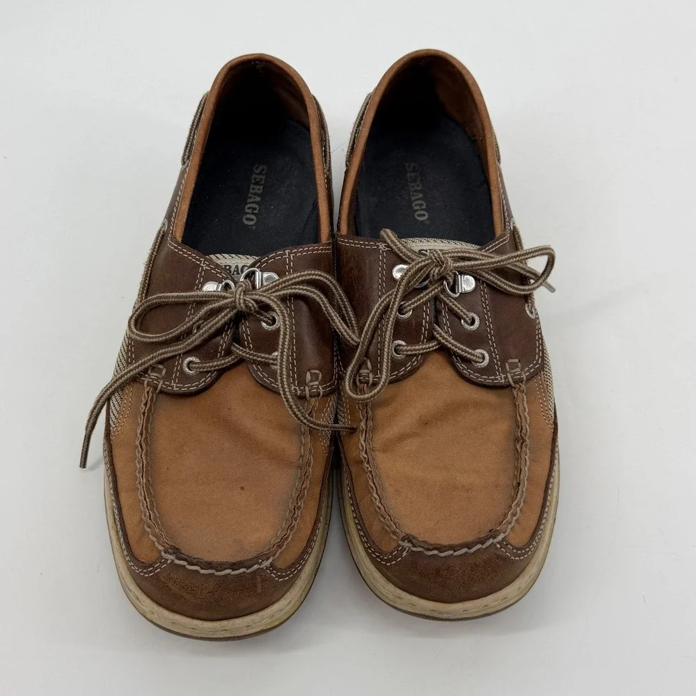 Sebago Clovehitch II Mens Boat Shoes Dark Taupe Dark Brown Size 11M